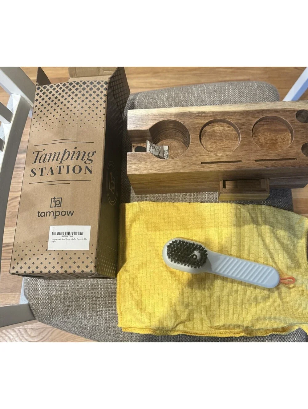 New Tampow Wood Espresso Tamping Station & Accessories